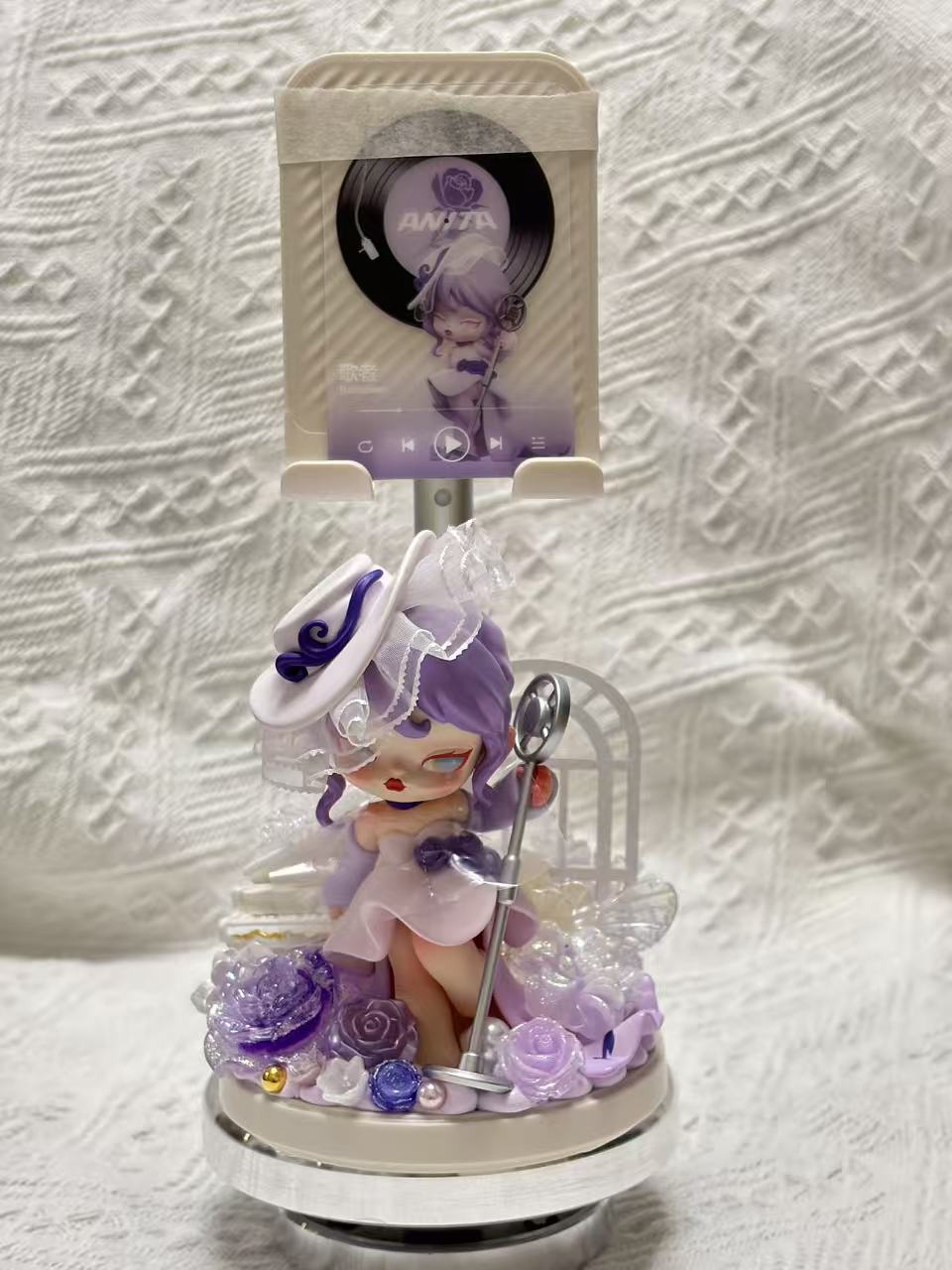 Cute Anime Girl Figure with Adjustable Phone Holder - Desktop Decor & Organizer, Unique Gift for Desk, Aesthetic Collectible - Artisan’s Reverie