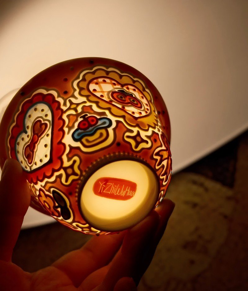 Tea Cup & Coffee Mug, Handmade Jingdezhen Ceramic Set with 3D Sprinkle, Heart & Floral Pattern | Cute Tea Cups, Heart & Floral Pattern, Collectible Art Gift - Artisan’s Reverie